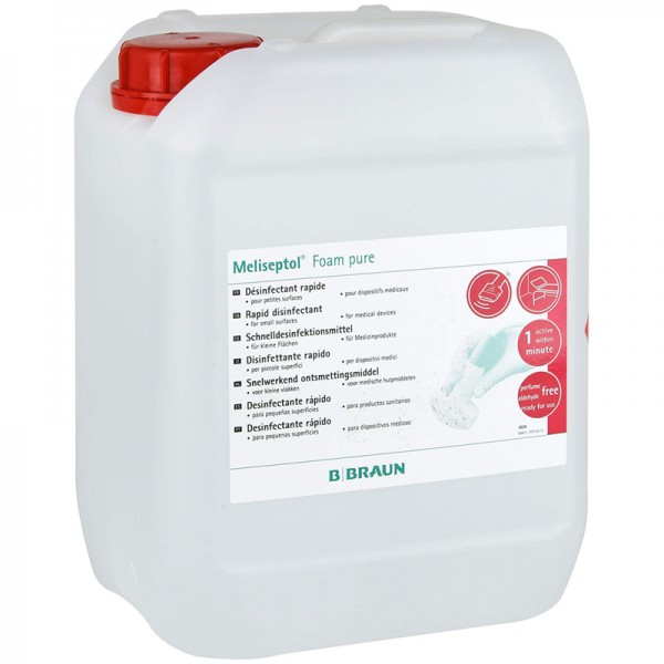 Desinfetante alcoólico Meliseptol Foam Pure: para todo o tipo de superfícies e equipas médicas (Garrafa 5litros)